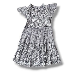 By Anthropologie Penrose Black/White Tiered Boho Mini Dress Size XS